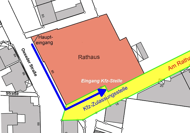 Plan - Eingang neue Kfz-Zulassungsstelle Plan - Eingang neue Kfz-Zulassungsstelle © Stadt Georgsmarienhütte